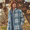 TESSUTO SHEARLING SHERPA PRINT BLUE PLAID