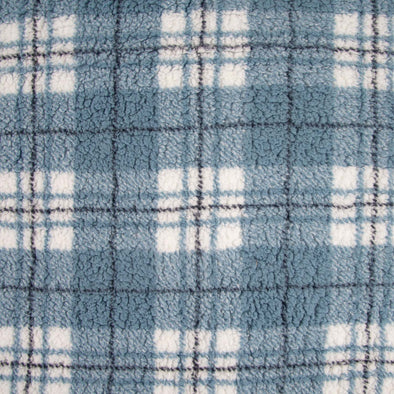 TESSUTO SHEARLING SHERPA PRINT BLUE PLAID