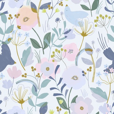 POPELINE DI COTONE AQUARELLE FLOWERS