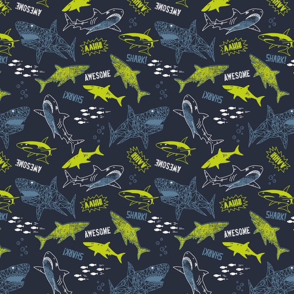 TESSUTO IN FELPA ESTIVA SHARK BLU