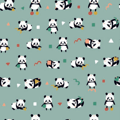 JERSEY GOTS PLAYFUL PANDA MINT