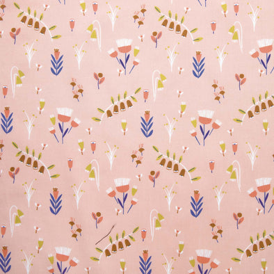 POPELINE DI COTONE WE ELEPHANTS FLOWERS