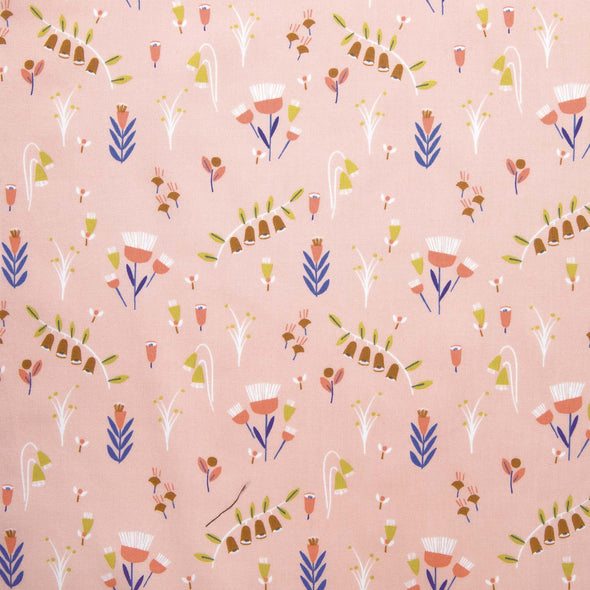 POPELINE DI COTONE WE ELEPHANTS FLOWERS