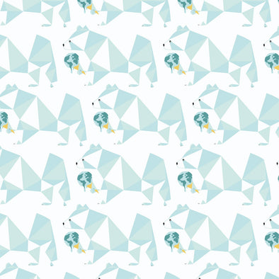 TESSUTO IN FELPA ESTIVA POLAR BEAR ICE CREAM WORLD