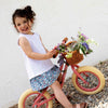 DENIM COLOR PRINT HAPPY FRIENDS FLOWERS