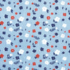 DENIM COLOR PRINT HAPPY FRIENDS FLOWERS