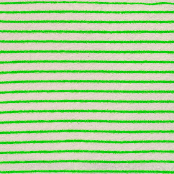 TESSUTO SWEAT TOWEL A RIGHE VERDE FLUO
