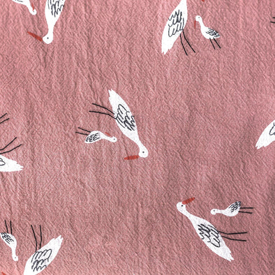 RUSTIC COTTON SALINAS BIRDS PINK
