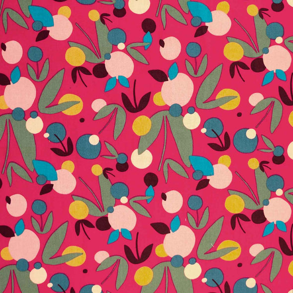 POPELINE DI COTONE ROSE RED NUTS