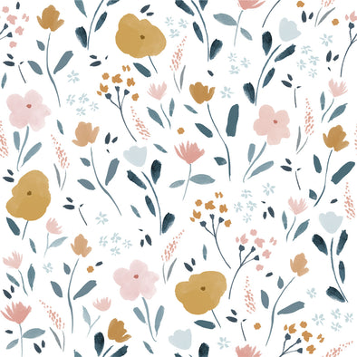 POPELINE DI COTONE LITTLE RAT FLOWERS