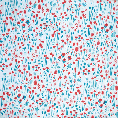 TESSUTO IN FELPA INVERNALE PAINT FLOWERS