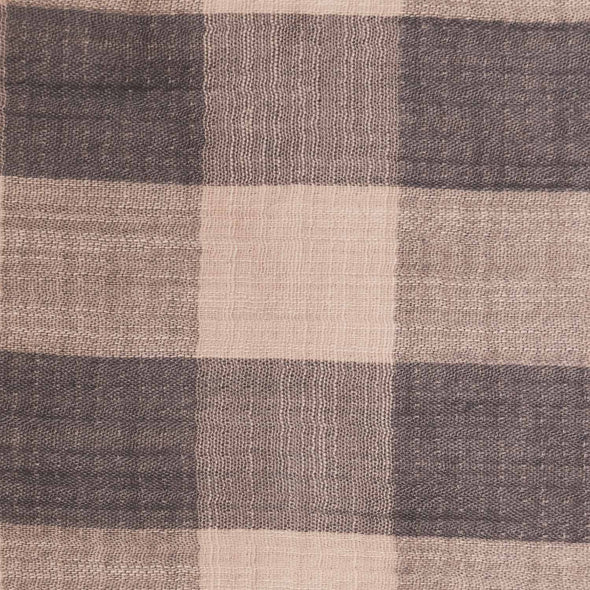MUSSOLA DI COTONE VICHY ROSA E ANTRACITE