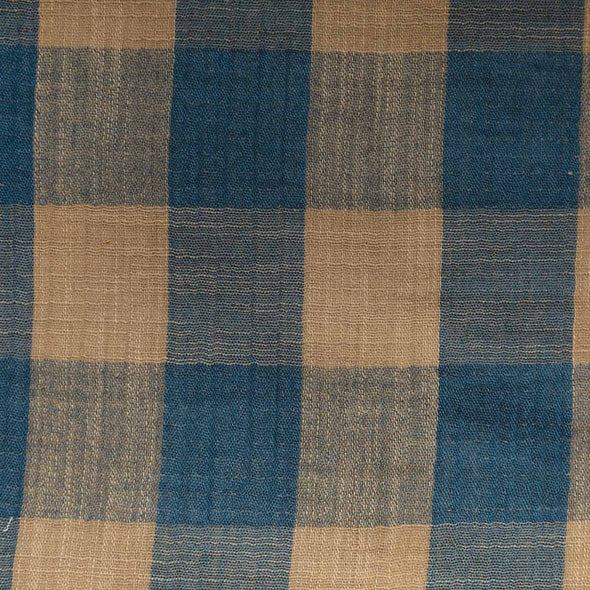 MUSSOLA DI COTONE VICHY SAND & BLUE