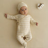 PUREST COTTON KNIT STRIPES ECRU' BROWN