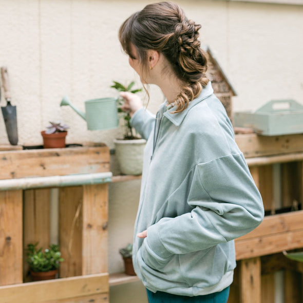 KNIT VELVET COTTON JEANS